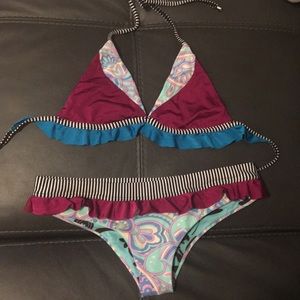 Multicolor reversible swimsuit